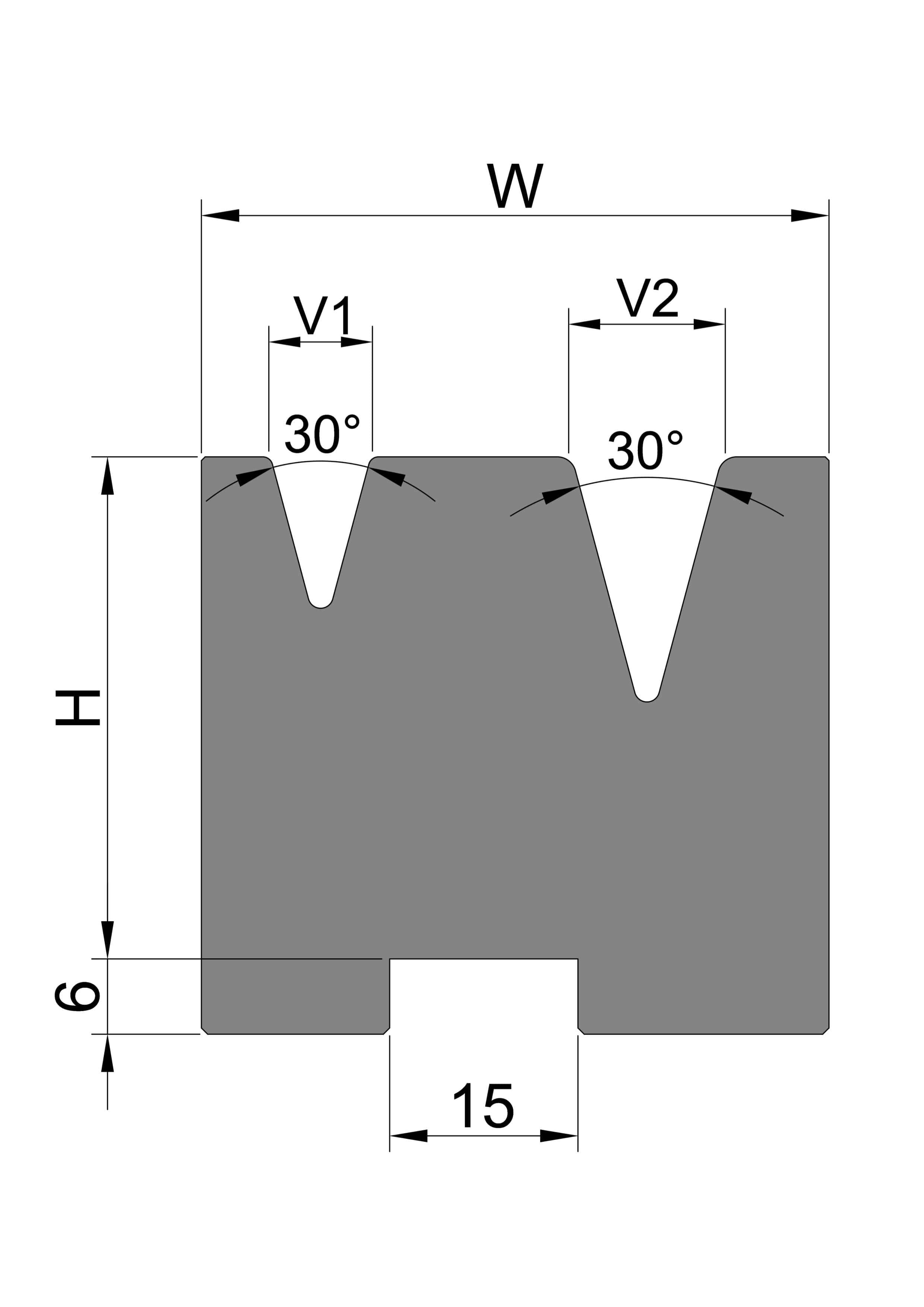 Self Centred 2 'V' Die - 30˚
